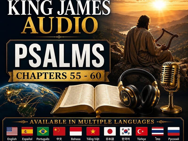 Cover image for King James Audio Bible Psalms chapters 55-60.